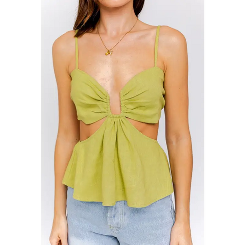 CUT OUT SPAGHETTI TOP Top