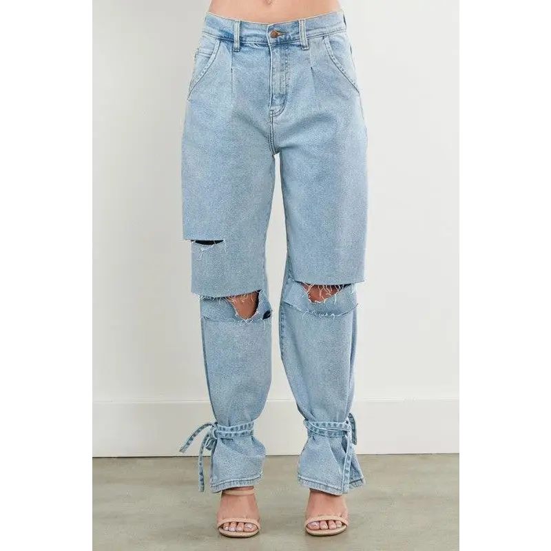 Distressed Slouchy Jeans