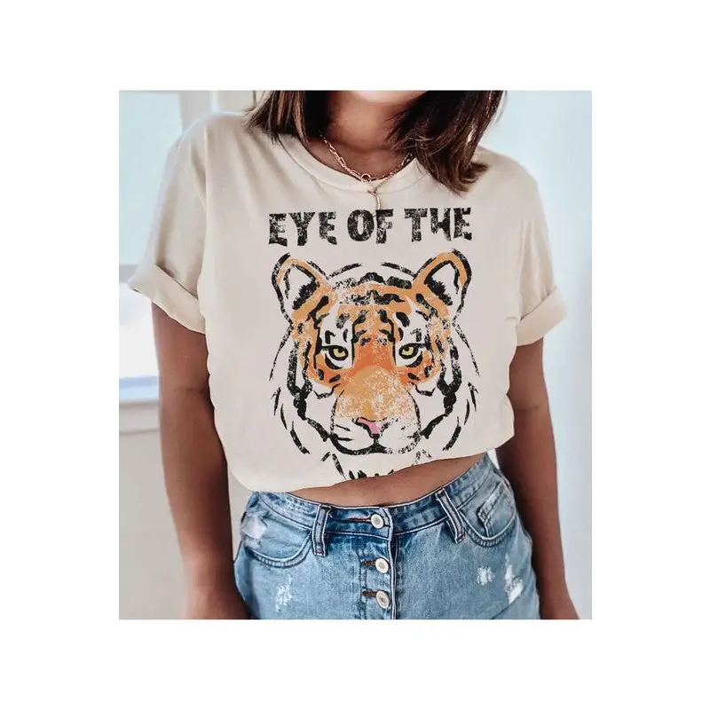 EYE OF THE TIGER GRAPHIC PLUS SIZE TEE / T SHIRT SAND Graphic Tee