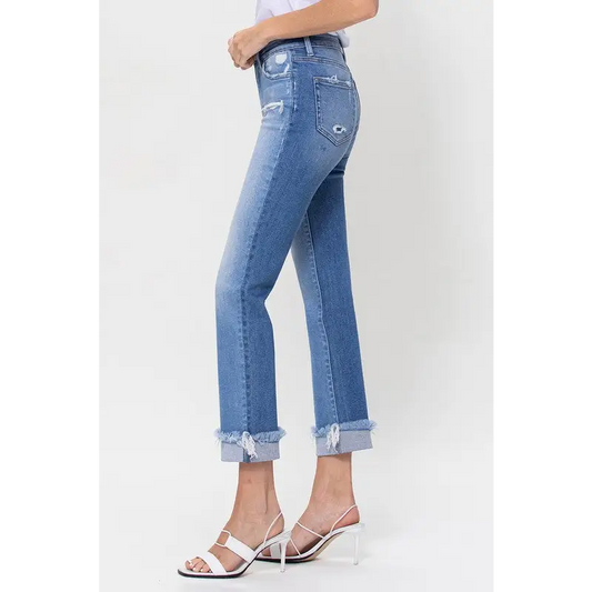 High Rise Angle Straight Jeans Jeans