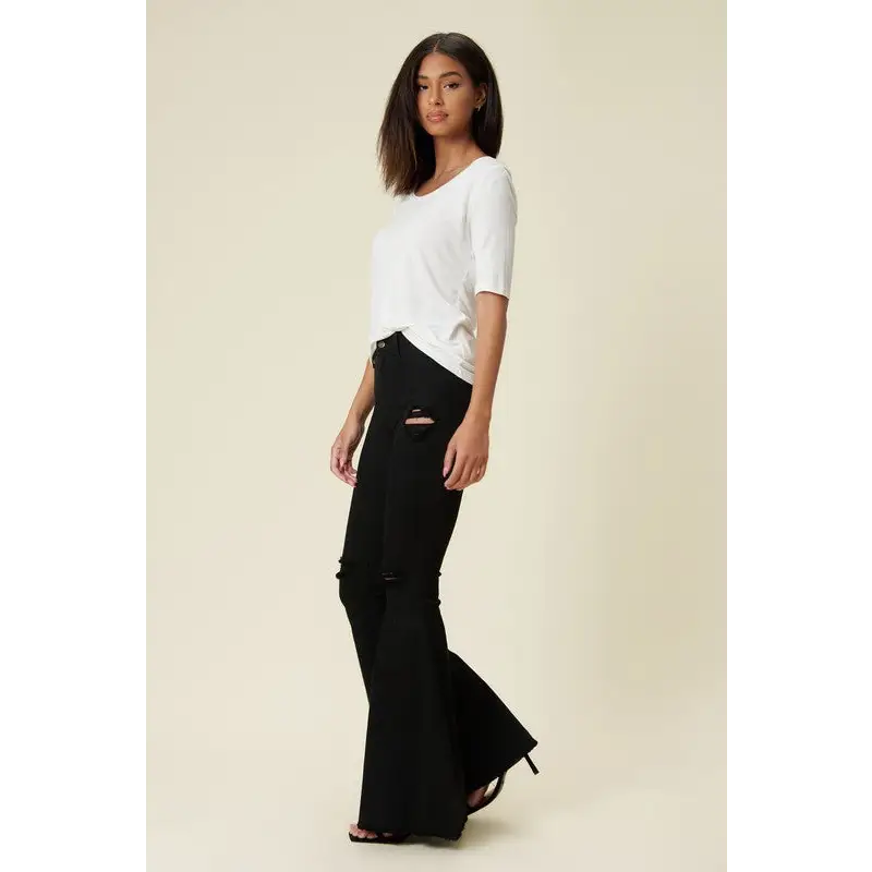 High Rise Flare Black Jeans Jeans
