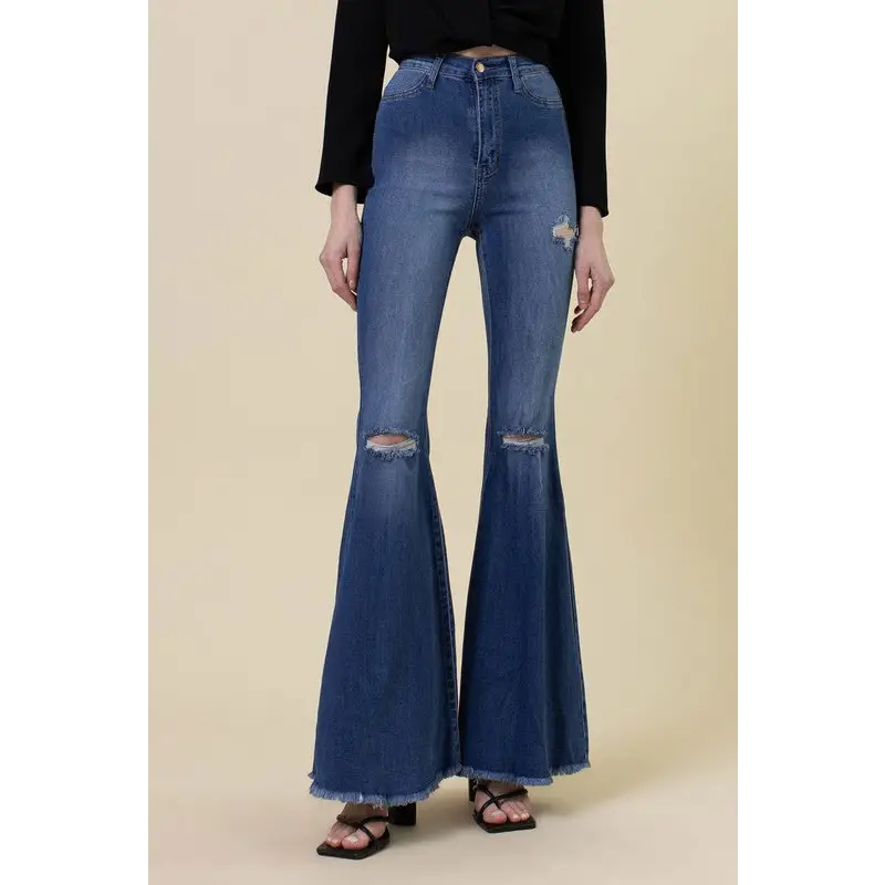 High Rise Flare Jeans Medium Stone Jeans