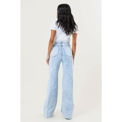 HIGH RISED COLOR BLOCK WIDE LEG Jeans