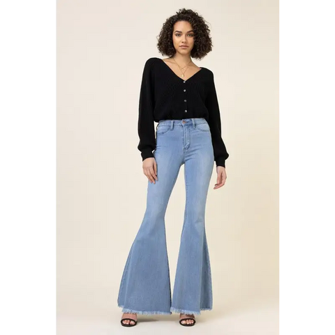 High Waisted Flare Jeans Light Stone Jeans