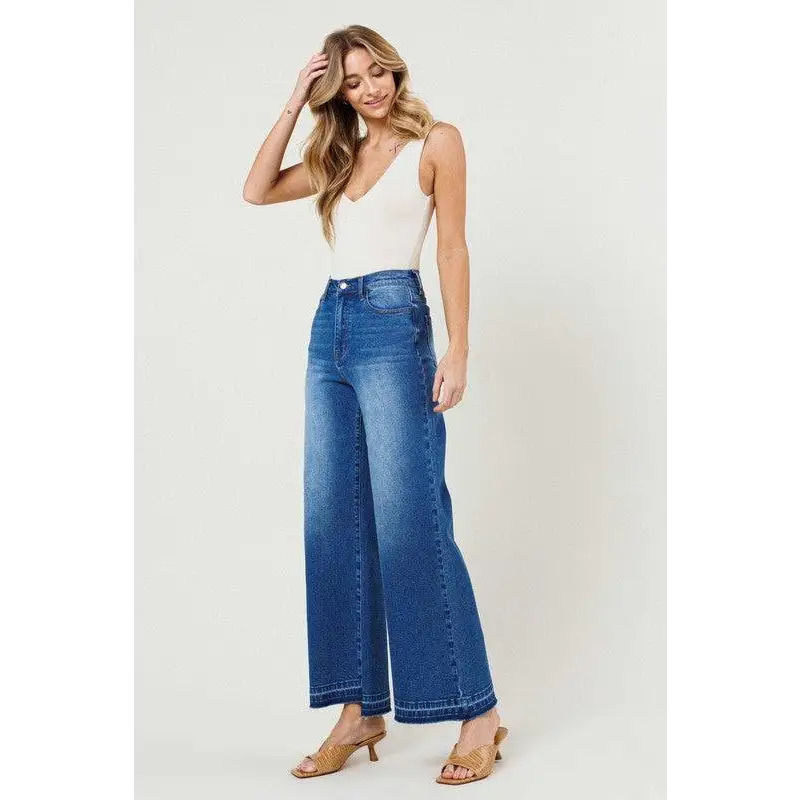 HIGH WAISTED WIDE LEG Medium Stone Jeans