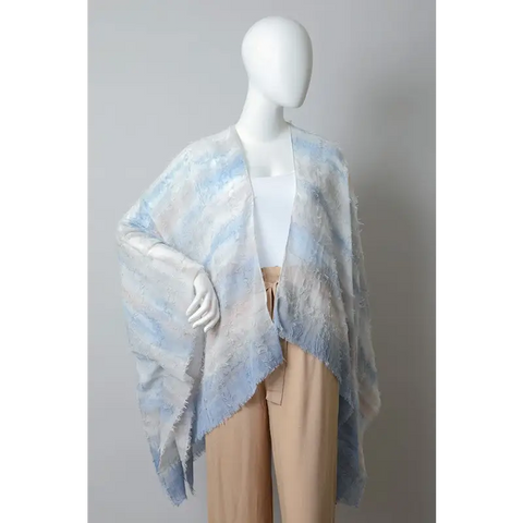 Horizontal Dip Dye Kimono Blue/Rose One Size