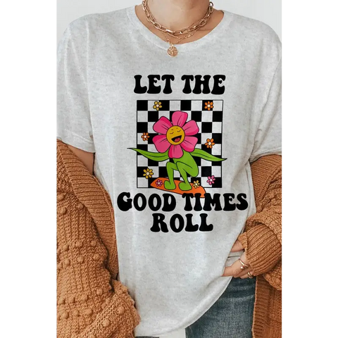 Let the Good Times Roll, Daisy Retro Graphic Tee Ash Graphic Tee