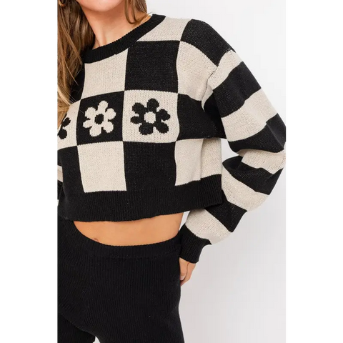 LONG SLEEVE CROP SWEATER Sweater