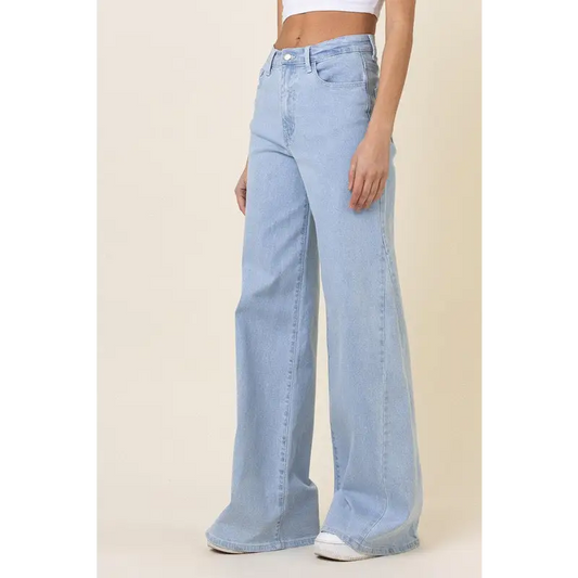 Low Rider Wide Leg Jeans Light Stone Jeans