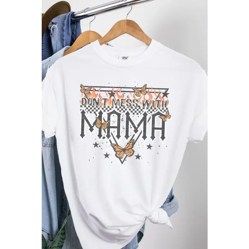Mess with Mama Oversized Graphic Tee White Graphic Tee