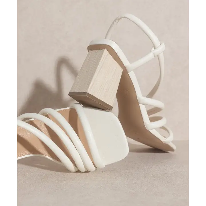 OASIS SOCIETY Ashley Wooden Heel Sandal WHITE Sandals