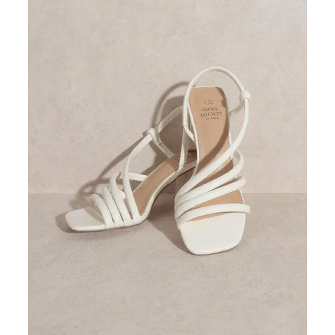 OASIS SOCIETY Ashley - Wooden Heel Sandal WHITE Sandals