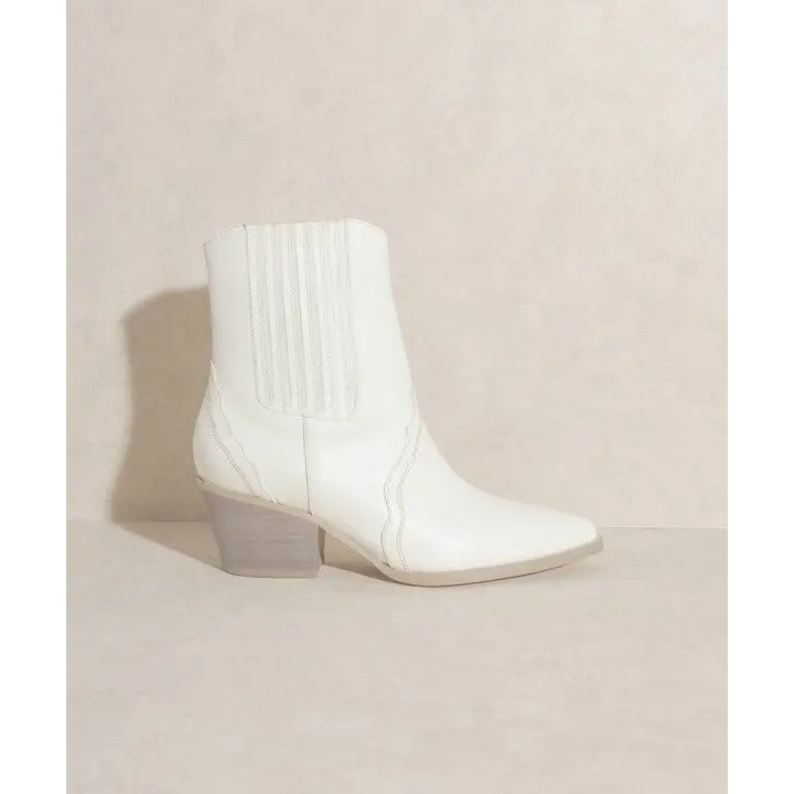 OASIS SOCIETY Dawn Paneled Western Bootie WHITE Boots