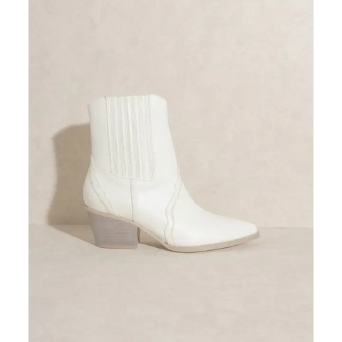 OASIS SOCIETY Dawn Paneled Western Bootie WHITE Boots