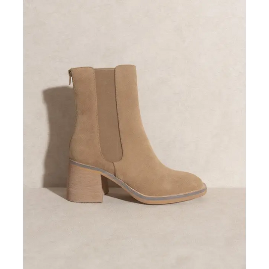 OASIS SOCIETY Olivia Chelsea Heel Boots KHAKI Boots