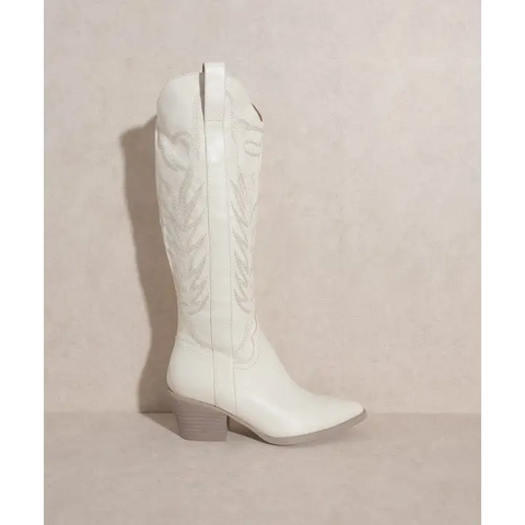 OASIS SOCIETY Samara Embroidered Tall Boot WHITE Boots