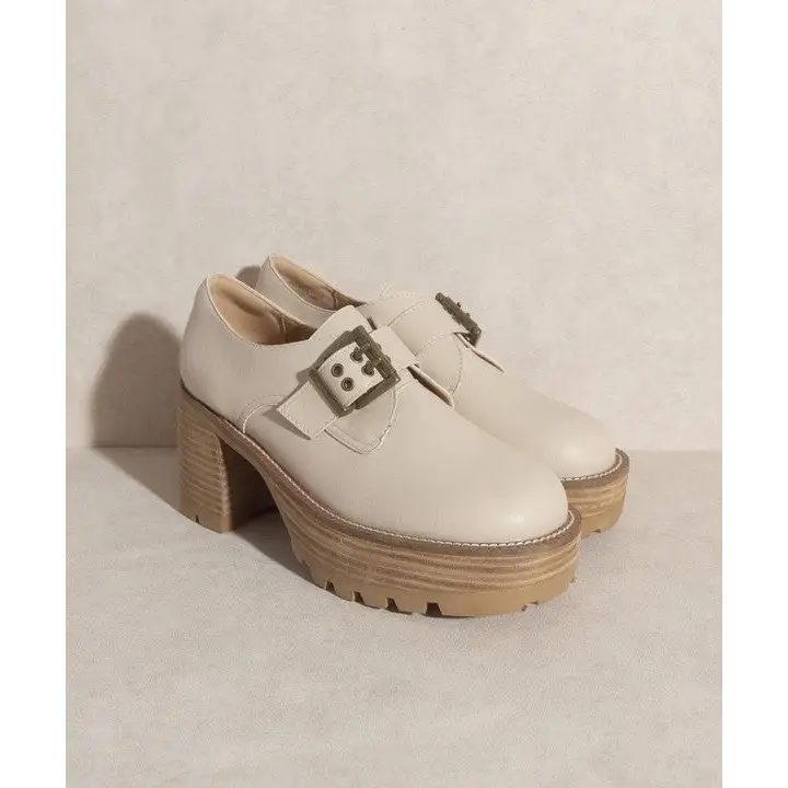 OASIS SOCIETY Sarah Buckled Platform Loafers BEIGE loafers