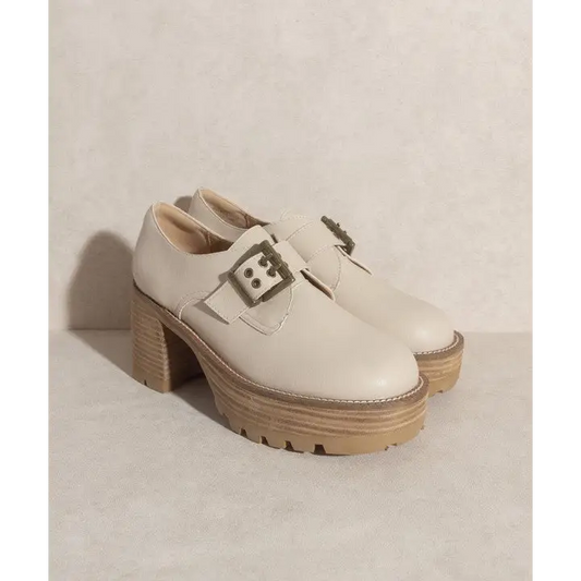 OASIS SOCIETY Sarah Buckled Platform Loafers BEIGE loafers