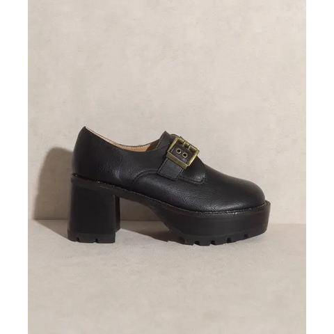 OASIS SOCIETY Sarah Buckled Platform Loafers BLACK loafers