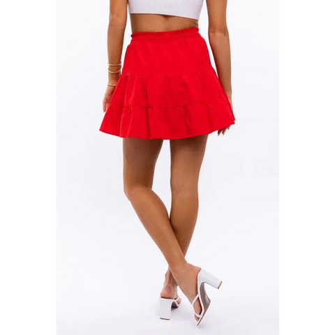 SMOCKING WAIST FLARE SKIRT Skirt