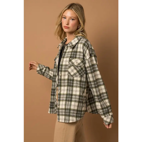 Oversize Plaid Shacket Jacket