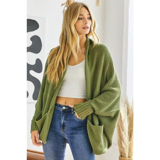 PATTEN KNIT DOLMAN SLOUCH CARDIGAN Olive L cardigan