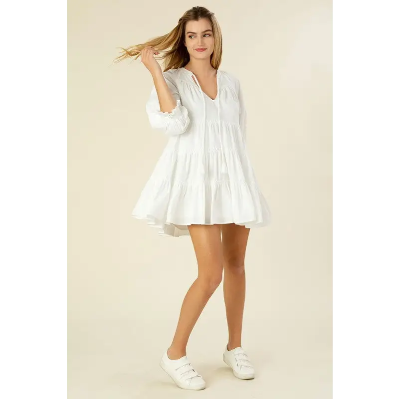 Tiered mini dress with tassel Dress
