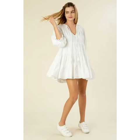 Tiered mini dress with tassel Dress