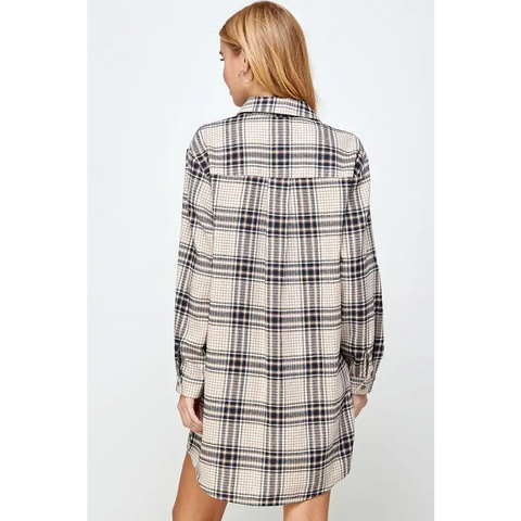 PLAID SHIRT DRESS Dress