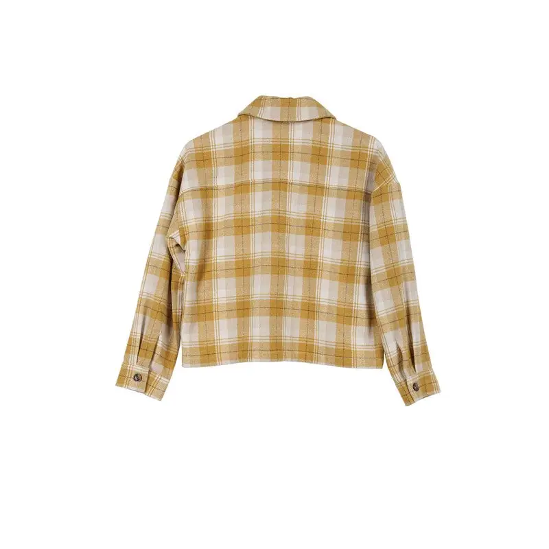 Plaid short shacket with pockets Shirt