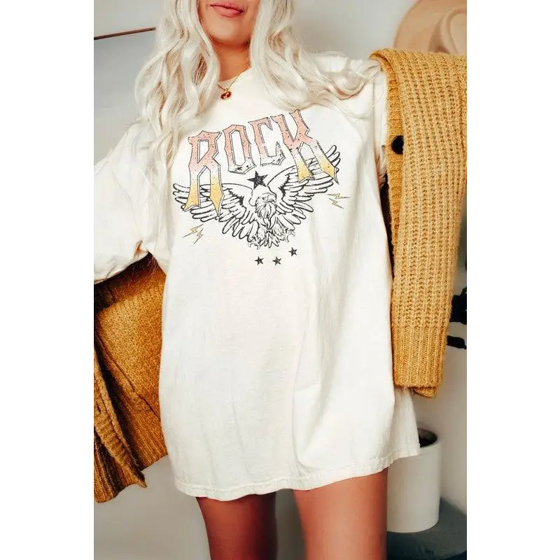 Rock Eagle Oversized Graphic Tee Graphic Tee