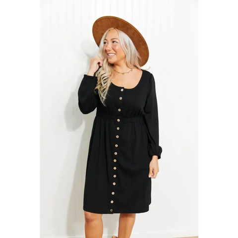 Scoop Neck Empire Waist Long Sleeve Mini Dress Dress