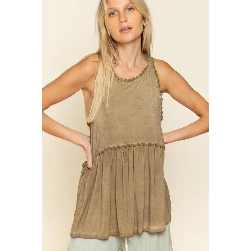 Sweet and Simple Babydoll Knit Tank Top Top