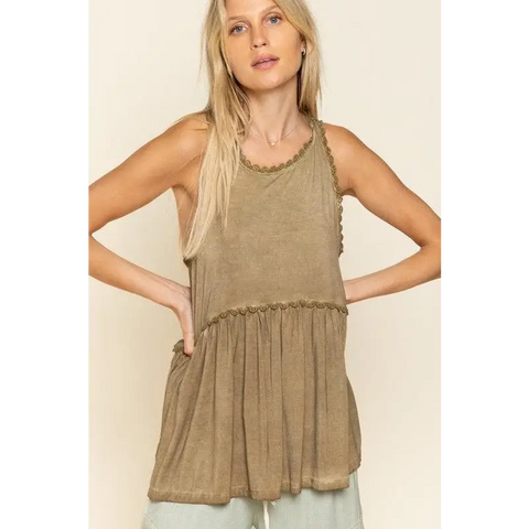 Sweet and Simple Babydoll Knit Tank Top Top