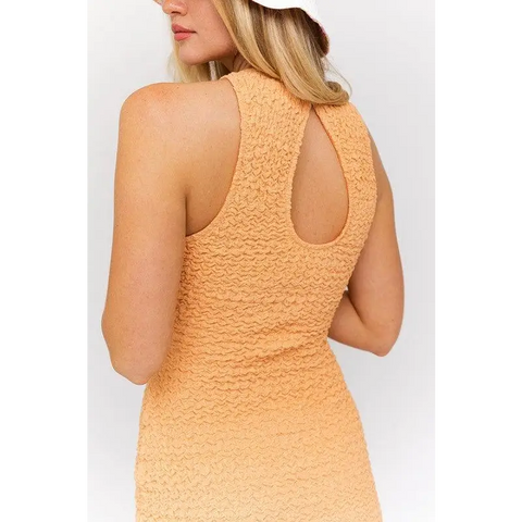TEXTURED FABRIC LASER DRESS Dress