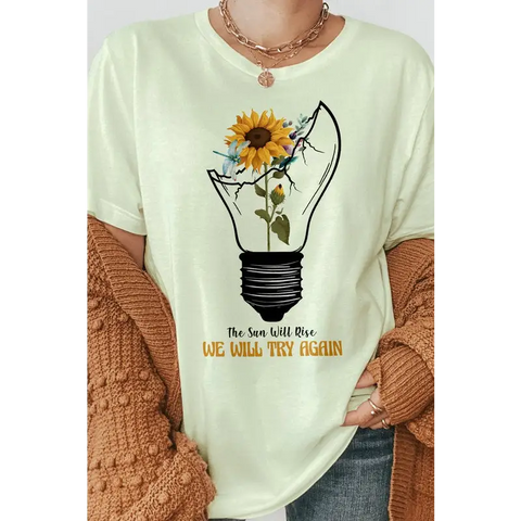 The Sun Will Rise, Sunflower Graphic Tee Citron Graphic Tee