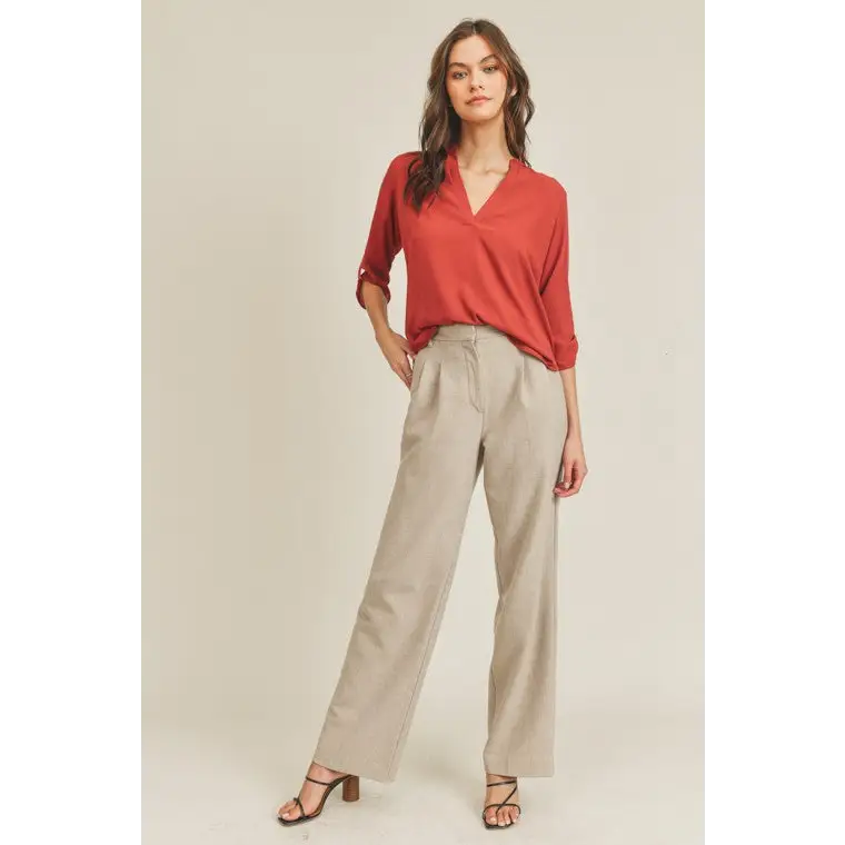 V Neck Top MARSALA Top