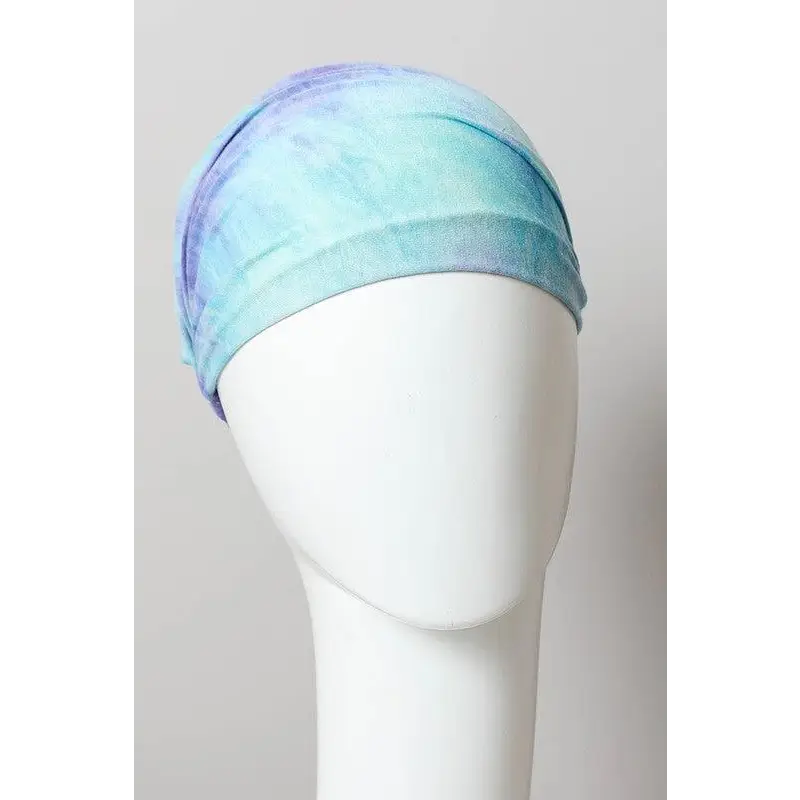 Wide Band Tie Dye Headwrap Blue Default