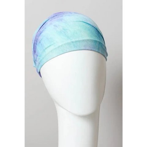 Wide Band Tie Dye Headwrap Blue Default
