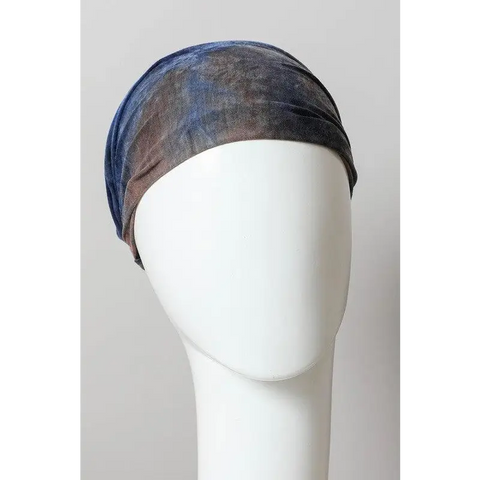 Wide Band Tie Dye Headwrap Navy Default