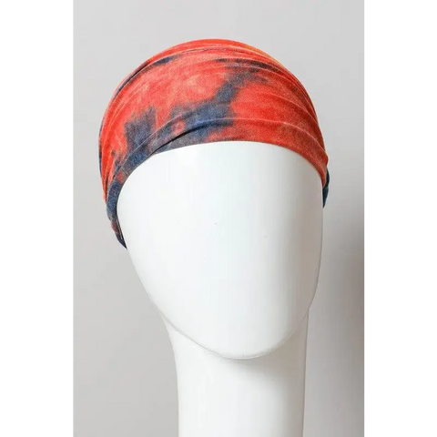 Wide Band Tie Dye Headwrap Orange Default