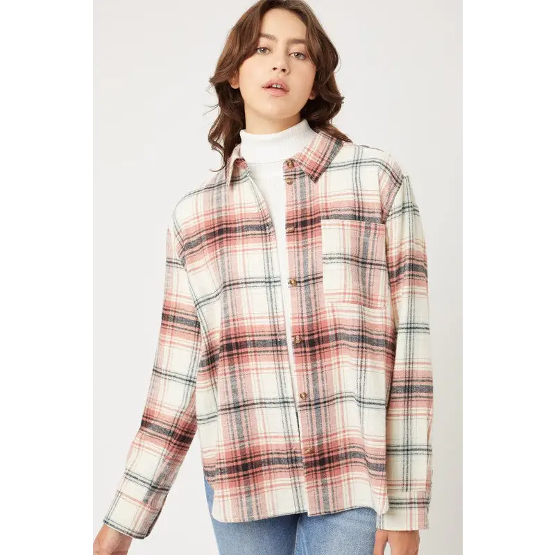 Women's Flannel Top TERRA COTTA Shirt