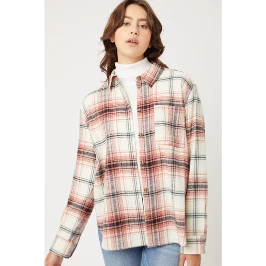 Women's Flannel Top TERRA COTTA Shirt