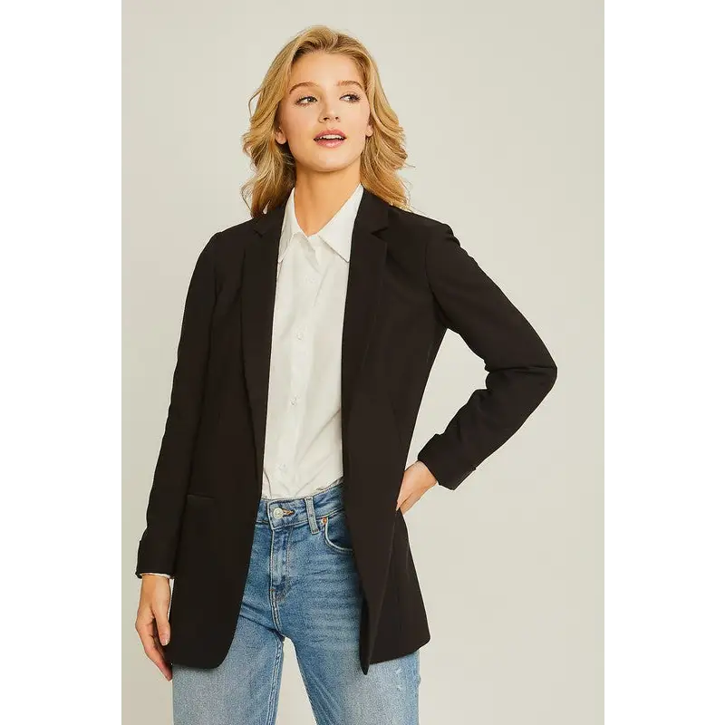 Woven Solid Vertigo Blazer Blazer