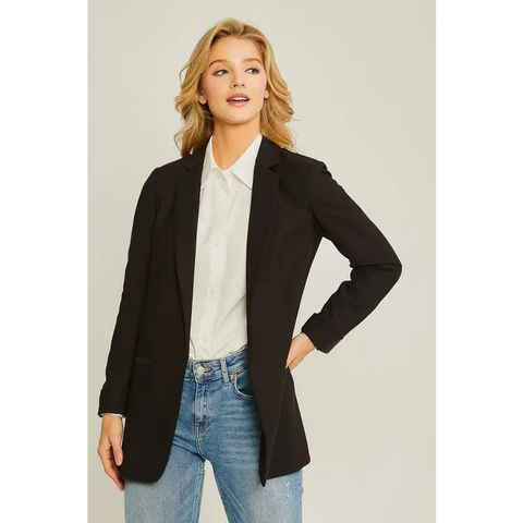 Woven Solid Vertigo Blazer Blazer